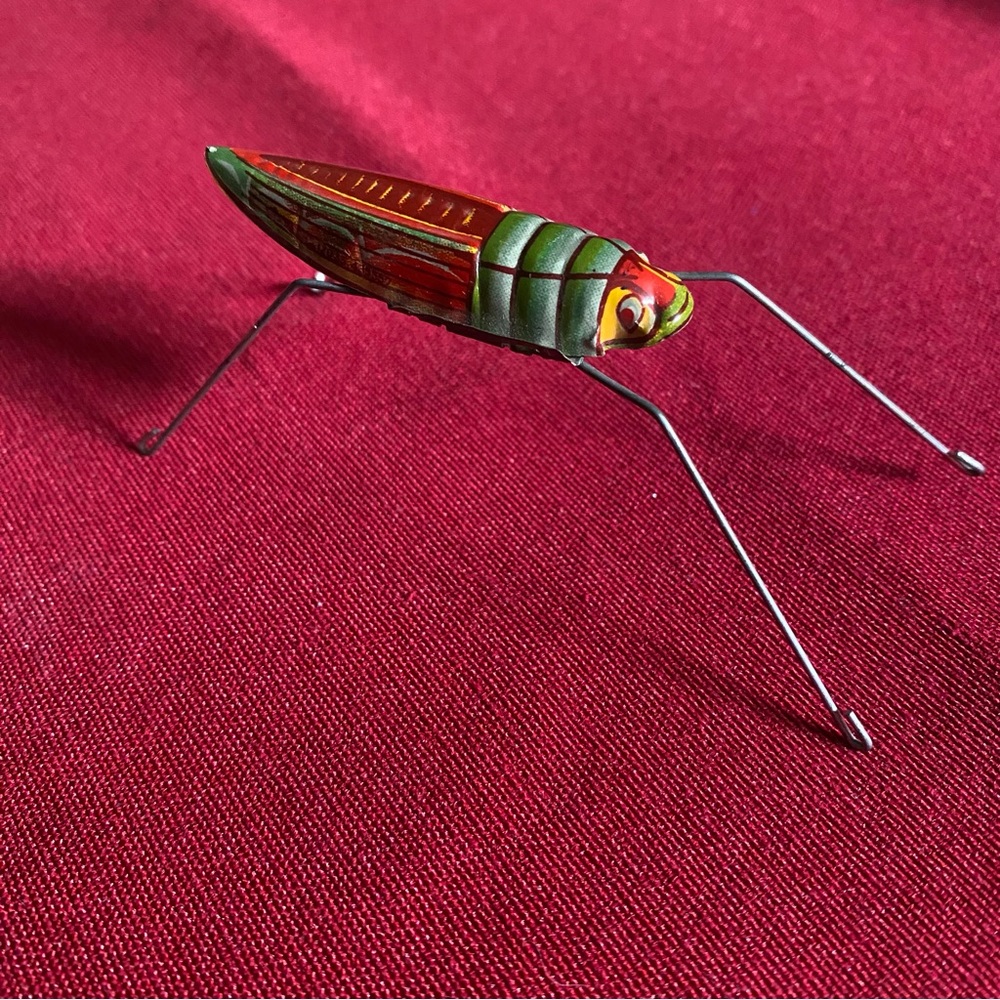 Vintage Tin Grasshopper Toy